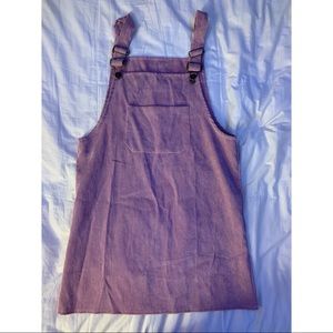 Pink corduroy overall dress